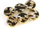 EVERGD 27mm Pure Copper Handle Shell Brass Gold Wardrobe Kitchen Cabinet Door Knobs Drawer Cupboard Hardware Pull Handle Clothes Coat Hook Modern Simple (6, Amber&Black)