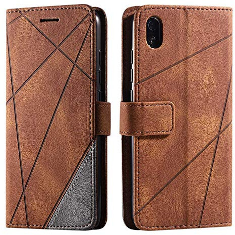 SONWO Coque pour Xiaomi Redmi 7A, Etui en Cuir PU Portefeuille Housse Fermeture Magnétique und Flip pour Xiaomi Redmi 7A, avec Fermeture Magnétique, Marron