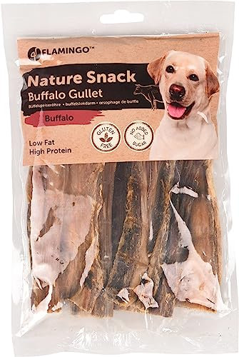 Flamingo Leckerli Hund – Natur Rinderluftröhre flach – 100g – glutenfrei – naturbelassen – leckerer Snack
