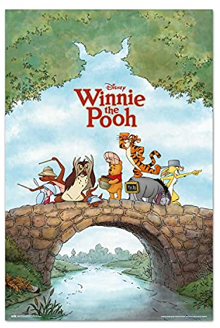 Grupo Erik Disney Poster - Winnie The Pooh Poster - Kunstdruck - Deko Wohnzimmer oder Deko Schlafzimmer - Deko Zimmer - Größe : 61 x 91 - Offizielle Lizenz - Disney Fanartikel