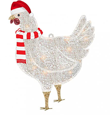 ?Alliwa? Weihnachten Anh鋘ger - Huhn mit Schal Huhn Deko Christbaumschmuck Harz Ornamente Weihnachtsschmuck f黵 Christbaum H鋘gende Weihnachtsschmuck f黵 Weihnachtsbaumdekoration (C)