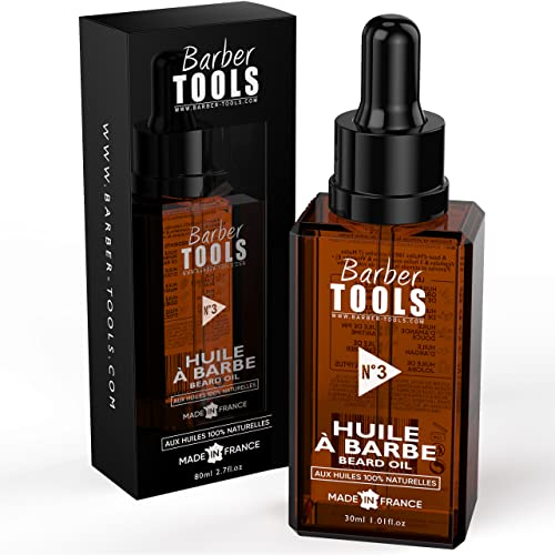 Bartöl | N°3 | mit 100% natürlichen Ölen 30ml - MADE IN FRANCE - Fördert das Bartwachstum - Mit RICIN Öl, 7 Pflanzenölen & 3 ätherischen Ölen & Vitamin E - Bartpflege