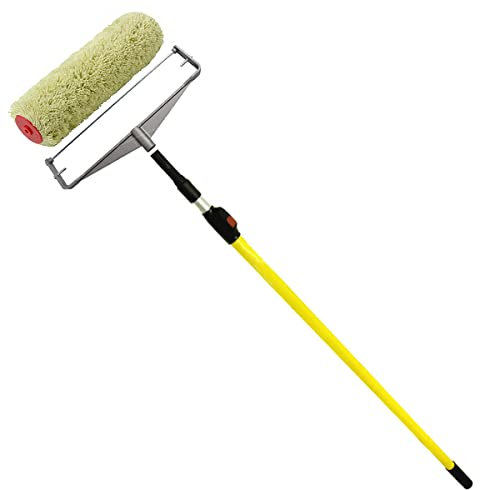 12 Heavy Duty Roller Paint Sleeves + Metal Double Arm Frame + Extension Pole Painting Decorating Home Work Improvement DIY Kit