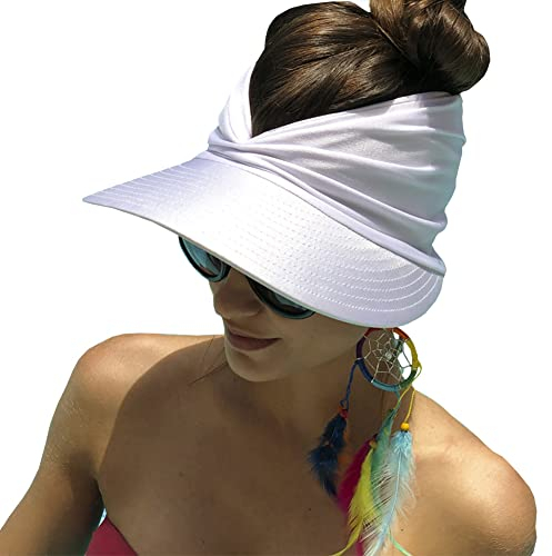 YAMEE Sonnenhut Damen Sommerhut Strandhut,Visor Cap Damen Strandvisor Damenvisor Sonnenvisor für Tennis/Golf/Strand,UV-Schutz