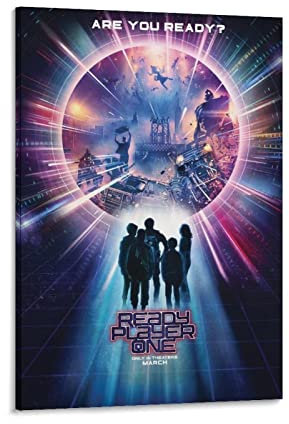Filmposter Ready Player One, Sci-Fi-Abenteuer, Leinwand-Kunst, Poster und Wandkunst, modernes Familienschlafzimmerdekor, Poster, 60 x 90 cm