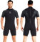 Neoprenanzug Damen Rückenreißverschluss Kurze Neoprenanzug Herren 3mm Neopren Kurzarm zum Surfen Schwimmen Kajakfahren Schnorcheln Kanufahren Gerätetauchen (Herren Schwarz, M)