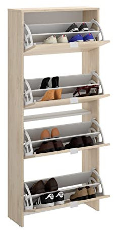 DEKIT GRUPO RIMOBEL - Zapatero de 4 Puertas Natural 149x61x25 cm - Jazz