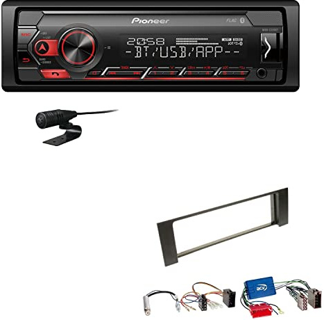 Pioneer MVH-S320BT 1-DIN Bluetooth Autoradio USB FLAC Spotify mit Einbauset kompatibel mit Audi A4 Cabrio 2002-2006 schwarz