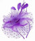 LATRAT Mesh Kopfbedeckung, Vintage-Feder-Bowler-Hut mit Mesh-Blumenherz-Haarteil, für Frauen Mädchen (Violett)