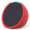 Echo Pop | Altavoz inteligente Bluetooth con Alexa de sonido potente y compacto | Antracita + funda blanda, Made for Amazon, para Echo Pop (modelo del 2023), Roja