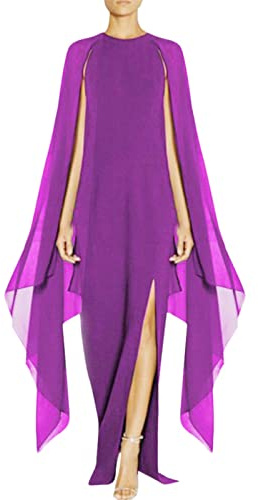 Cocila Vestito Lungo da Donna Abito da Donna Abito da con Spacco Irregolare a Vita Sottile Profonda Abito Lungo Abito da Festa di Solido Swing Vestito Anni 40
