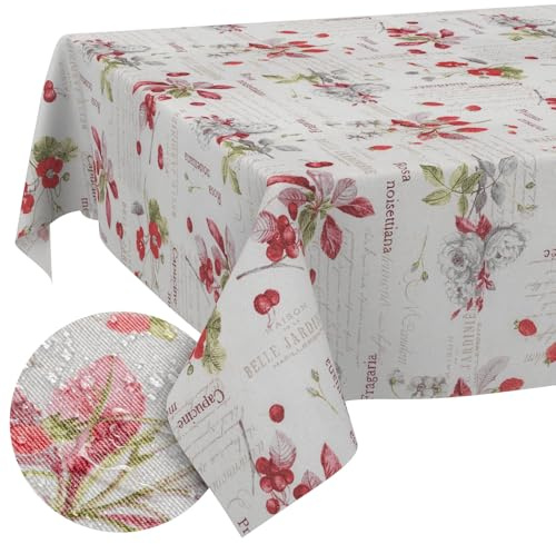 ANRO Tischdecke abwaschbar Beeren 100x140 cm Outdoor wetterfest