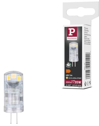 Paulmann 29142 Standard 12V LED culot à ergots G4 pack de 1 200lm 1,8W 2700K Clair Ampoule