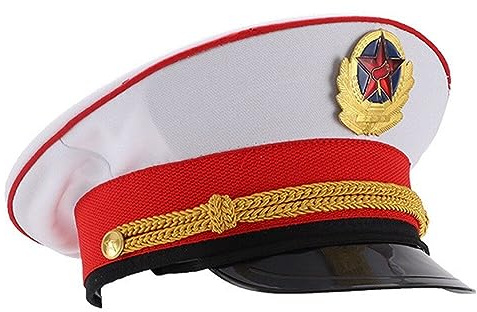 Militär hatt justerbar militär armémössa toppad hatt officer hatt för sjöman marin amiral halloween cosplay kostym tillbehör