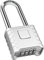 Diyife Cadenas Code 4 Chiffres, 52mm Cadenas Extérieur Etanche, Robuste et Antivol, 8mm Loquet Cadenas à Combinaison, Exterieur Serrure Porte de Garage, pour Jardins,Cours,Porte,Clôture-Argent, Long
