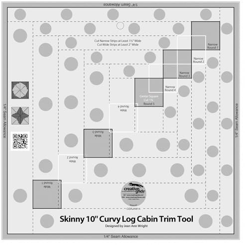 Creative Grids Skinny 10in Curvy Log Cabin Trim Tool, Auto Lock, Model: CGRJAW14