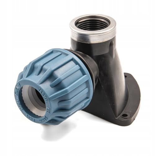KNM Trade PE-Wandwinkel IG, DVGW-zertifiziert, Blau, 25x3/4 | Polypropylen, Trinkwasserrohre, UV-beständig, NBR/EPDM-O-Ring, Außenbereich, Formstabile Verbindung, PN 16