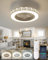 XEMQENER Ceiling Fans with Lights, Φ50CM Bladeless Ceiling Fan Dimmable with 6 Speeds & 2 Timings, Reversible Led Ceiling Lamp with Fan and Remote Control for Bedroom Living Room Dining Room(White)
