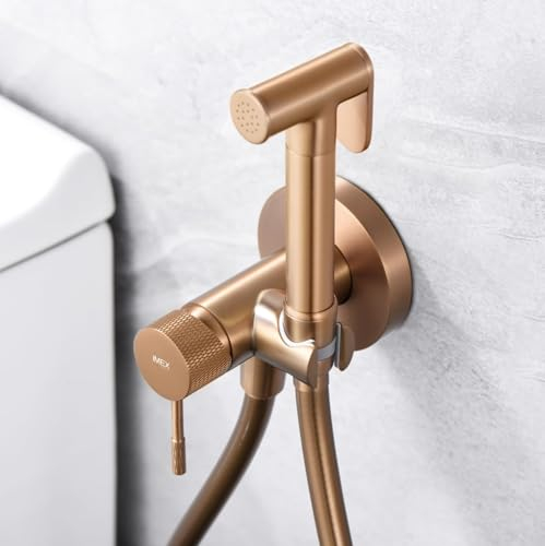 Imex - Robinet bidet pour WC encastré | Douche pour eau froide et chaude | Douche hygiénique pour toilettes avec pulvérisateur Bidet | Robinet de rechange pour bidet | Série Line | Couleur or rose