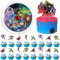 Essbare Tortenaufleger 26 Stück, mit 20 cm Essbare Tortendeko und Cartoon Kuchen Topper, Esspapier Tortendeko, Fondant Tortenaufleger, Tortenaufleger Foto für Junge Mädchen