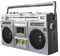 80s Style Retro Cassette Boombox with AM/FM Radio, Bluetooth, USB/SD Input - Silver, Convert Cassettes to USB/SD, Street Style Boombox Player