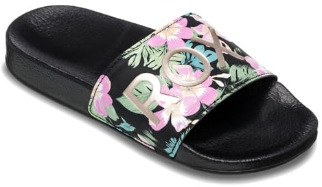 Roxy Mädchen Slippy Ii Sandale, Black Pink Stencil, 32 EU