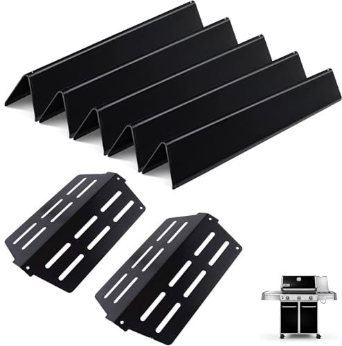 Barres aromatisantes de 44,5 cm pour barbecue Weber Genesis Série 300 avec contrôle frontal E-310 E-320 E-330 S-310 S-320 S-330 EP-310 320 EP330 Déflecteur thermique Weber 7622 7621 en acier