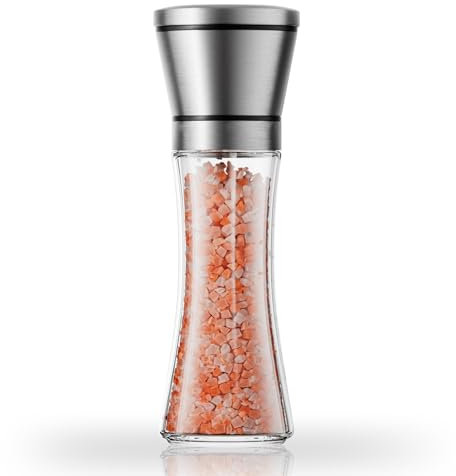Salt and Pepper Grinder - Premium Stainless Steel Salt and Pepper Mill with Adjustable Coarseness - Salt Grinder and Pepper Shaker Mill, Fits in Home, Kitchen, Outdoor (1 pcs)