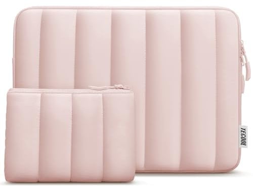TECOOL 15 15,6 Pollici Custodia PC Portatile,Custodia per 15-15,6 Lenovo Ideapad Thinkpad HP Dell Acer ASUS Chromebook Notebook, Macbook Pro 16 M4 M3 M2 2024 Porta PC Computer Sleeve,Rosa