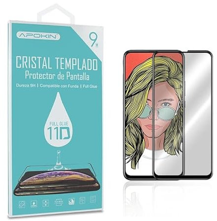 Genérico Protector de pantalla compatible con HUAWEI P SMART Z / Y9S * Borde negro * Cristal templado