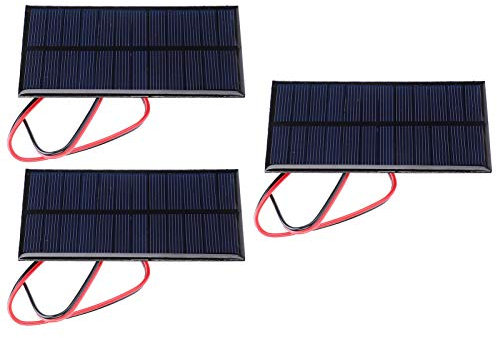 3 Piezas DC 6 V 1 W Generadores Kit Solar Panel Solar Portátil Monocristalino Módulo de Energía Celular Panel Solar de Silicio Policristalino con Cable de 30 Cm
