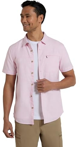 Mountain Warehouse Coconut Slub Texture Short-Sleeved Shirt - Lightweight Cotton Tee with Pocket, Casual Wear - Spring Summer, Holidays & Travelling