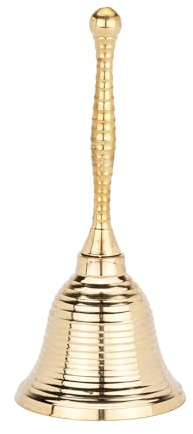 NKlaus Massive Messing-Glocke mit elegantem Griff 14,4cm, Ø 6,2cm | Weihnachtsglocke für spirituelle Rituale, Meditation und als Dekorationsstück, Gewicht: 134g, energetische Raumreinigung