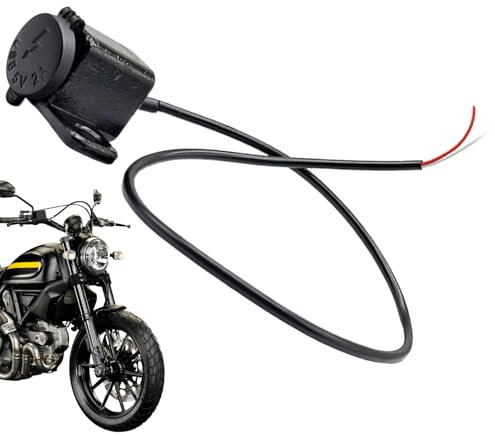 Cargador USB para moto - Toma de corriente impermeable para motocicleta, adaptador USB resistente a la lluvia para motocicletas | Adaptador de toma de corriente de motocicleta con tapa, puerto de