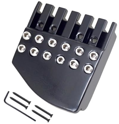 MagiDeal Headless Guitar Bridge Nut 6 String Strong with Mounting Screws DIY Guitar String Lock Guitar Locking Nut for Electric Guitar