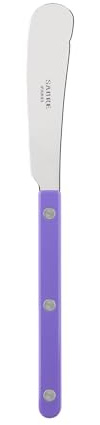 SABRE PARIS - Buttermesser 20cm - Bistrot - Rundes Messer Für Butter, Honig, Marmelade - Edelstahl & Nylon - Spülmaschinenfest - Lila