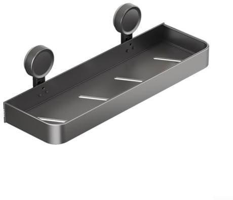 Estante de almacenamiento con ventosa para accesorios de baño, función de fijación y extracción rápida (40 cm)