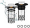Pop-up Abflussstopfen mit 3-Stufen-System | 2 Stück Messingkern ABS & Edelstahl | Doppelte Silikondichtung + Sieb | Für 33-40 mm Waschbecken (Schwarz + Silber)