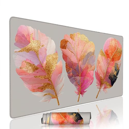 Tapis de Souris Couleur sous Main Bureau Tapis de Souris Gaming XXL 1400x600x3mm Mouse Pad Caoutchouc Plume Grand sous Main Gamer Accessoires PC Imperméable, pour Clavier Ordinateur Portable w-6684