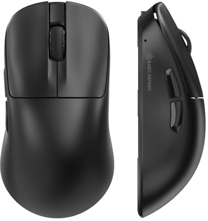 MAGIC-REFINER AJ199 49g ULTRALEICHTE Kabellose Gaming-Maus, PAW3311 Sensor, Aktualisierter BK3633 MCU, 24KDPI Einstellbar, 1000Hz, BT/2.4G/Kabelgebunden, Aufladbar 600mAh, für PC/Win/Mac, Schwarz