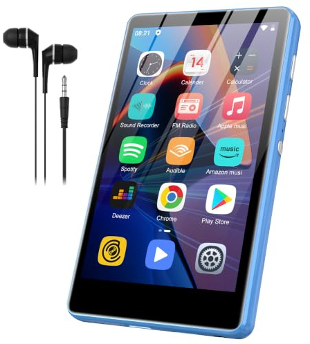 SWOFY Reproductor MP3 con Bluetooth y WiFi, SWOFY 4.0 Pulgadas, Pantalla táctil, Reproductor MP3 MP4, estéreo portátil, Reproductor de música Digital con Radio FM, grabadora, Libro electrónico