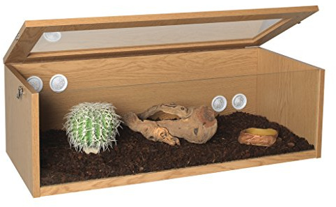 HabiStat - Tall Oak Terrainium - L91 x D38 x H30cm (36 x 15 x 12) - Tall Reptile Enclosure - Easy Access - Simple Set Up - Glass Terrarium - Reptile Accessories