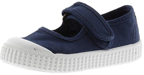 victoria Mary-Janes Unisex 1915 Gefärbte-Canvas Drec & Klettverschluss & Verstärkte Spitze 136605 für Kinder Marino 20