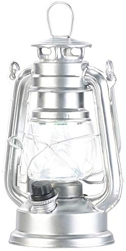 Lunartec helle Lampe mit Batterie: Ultra helle Mini-LED-Sturmlampe, Batterie, 200lm, 3W, 8000 K, silbern (Lampe batteriebetrieben, LED mit, Tischleuchten)