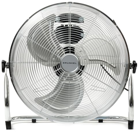 Grunkel - Ventilador Industrial de Suelo de 100W y 18 de diametro - MET-H18 INDUSTRIAL - Con 3 velocidades diferentes y ángulo de inclinación ajustable