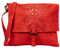 Firenze Artegiani. Daniela Umhängetasche für Damen, echtes Leder, Krokodilmuster, 34 x 5 x 31 cm, Farbe: Rot, rot, Utility
