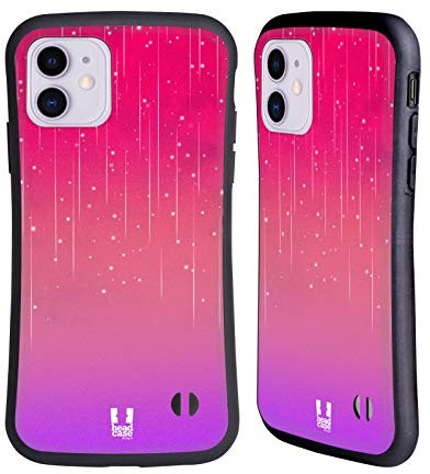 Head Case Designs Rosa Porpora Sfumature della Pioggia Neon Custodia Cover Ibrida Compatibile con Apple iPhone 11