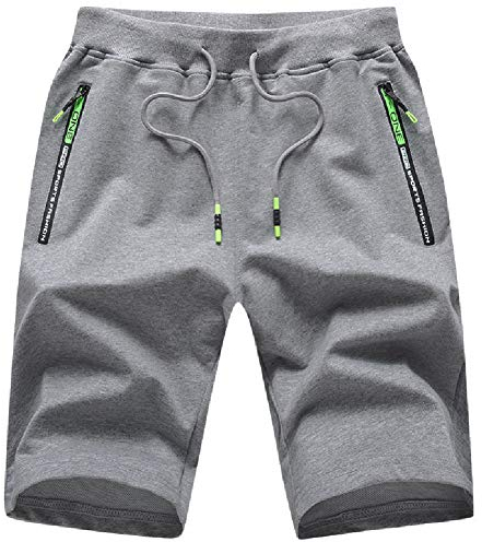 Tansozer Kurze Hosen Herren Shorts Sport Sommer Jogginghose Herren Kurz Shorts Baumwolle Gym Sweat Shorts Jogging Fitness Hose Grey XL