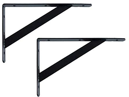 Shelf Brackets pour Industrie Lourde,Shelf Support À Angle Droit en L,Rurale Metal Shelf Bracket,Support D'étagère Triangulaire pour Suspension Murale(black300mmx190mm)