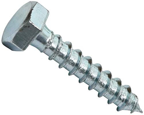 AERZETIX - C44594 - Lot de 10 - Tirefond/vis à bois M10x50mm - à tête hexagonale 6 pans - DIN571 - en acier-zingué - assemblage fixation charpente ossature contreplaqués agglomérés